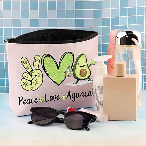 Miniatura 7 de BDPWSS Bolsa de maquillaje de aguacate para niña, regalo de fruta, regalo de aguacate, regalo para amantes de la paz, amor, aguacate, bolsa con