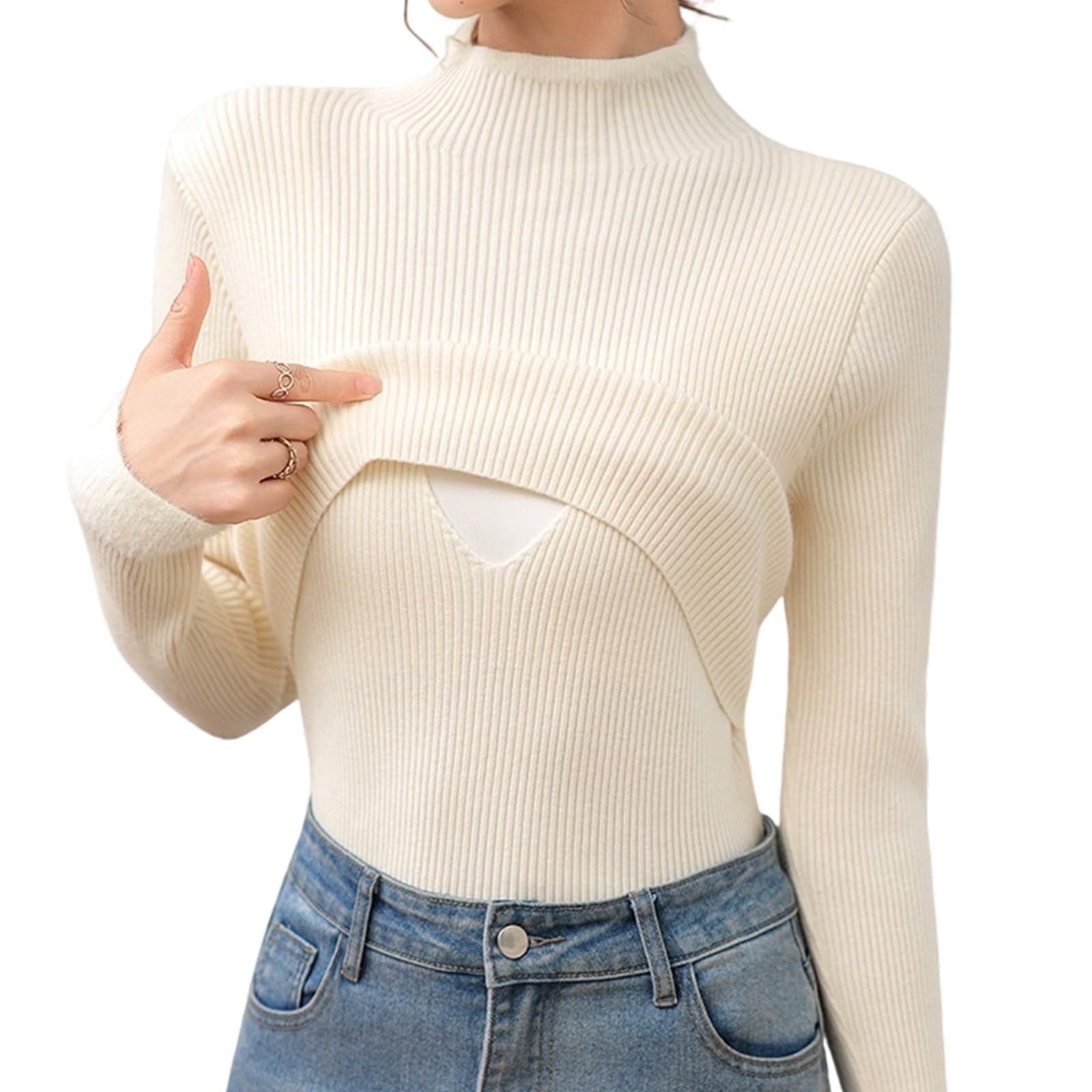 Isolato Allattamento Maglione Allattamento Top Maglione Offerta Corpo Lusinghiero Fit Caldo Cotone Poliestere Miscela per la Nuova Mamma Casa