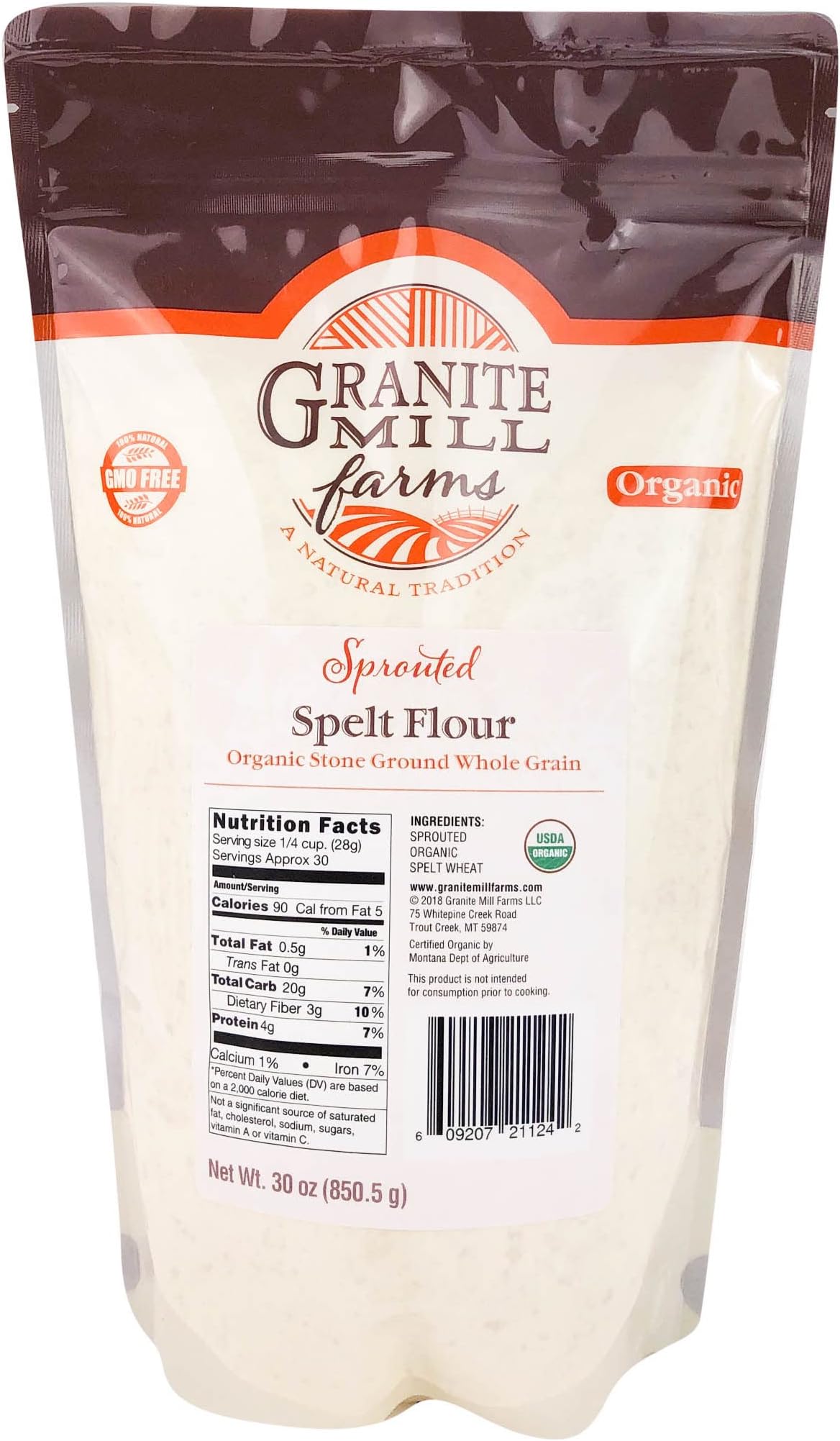 Granite Mill Farms Sprouted Organic Spelt Flour, 30 oz