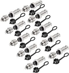 VISSQH 20pcs GX12 6 Pin Panel Metal Connector, 12mm Threa…