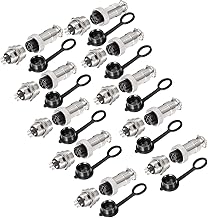 20pcs GX12 6 Pin Panel Metal Mounting Round Aviation Plug, 12 mm Male/Female Aviation Plug Cable Connector 6-Pin + Rubber Protective Cap