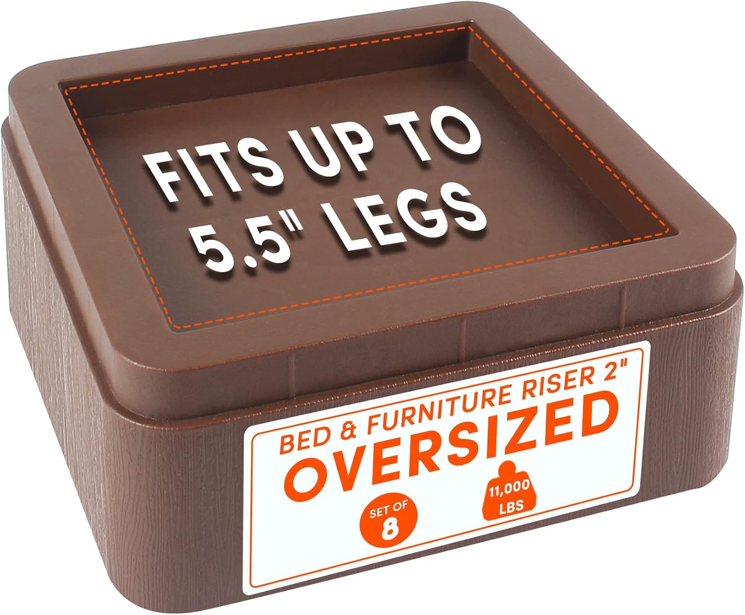 DEDU Oversized Bed Risers Heavy Duty Stackable 8 Pack, Furniture Risers for Sofas 2