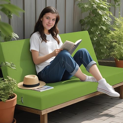 Miniatura 3 de idee-home Cojín de banco para exteriores impermeable, cojines de banco para muebles de exterior, almohadilla de asiento de repuesto para columpio de