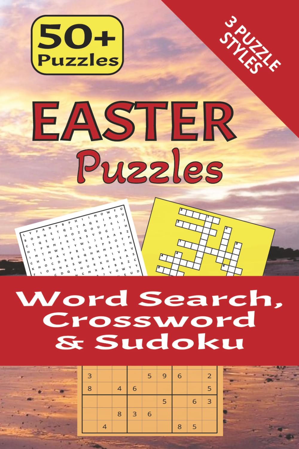 Easter Puzzles: Word Search, Crossword, and Sudoku puzzles with Easter themes