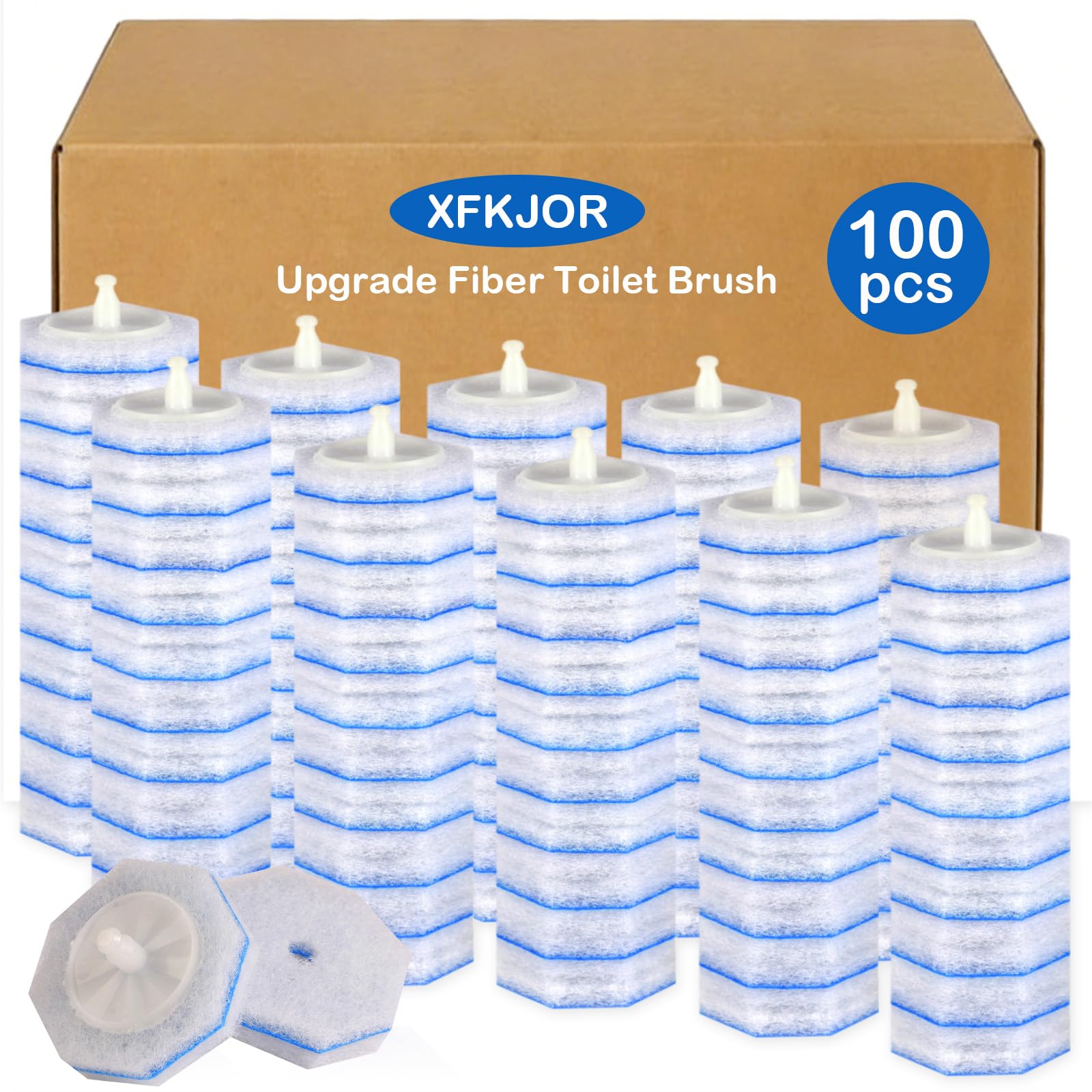 Photo 1 of 100 Count Toilet Bowl Wand Refill for Clorox - Upgrade Fiber Toilet Bowl Brush Compatible with Clorox Toilet Brush, Toilet Scrubber Refill with 5X Cleaning Power, Toilet Bowl Cleaners