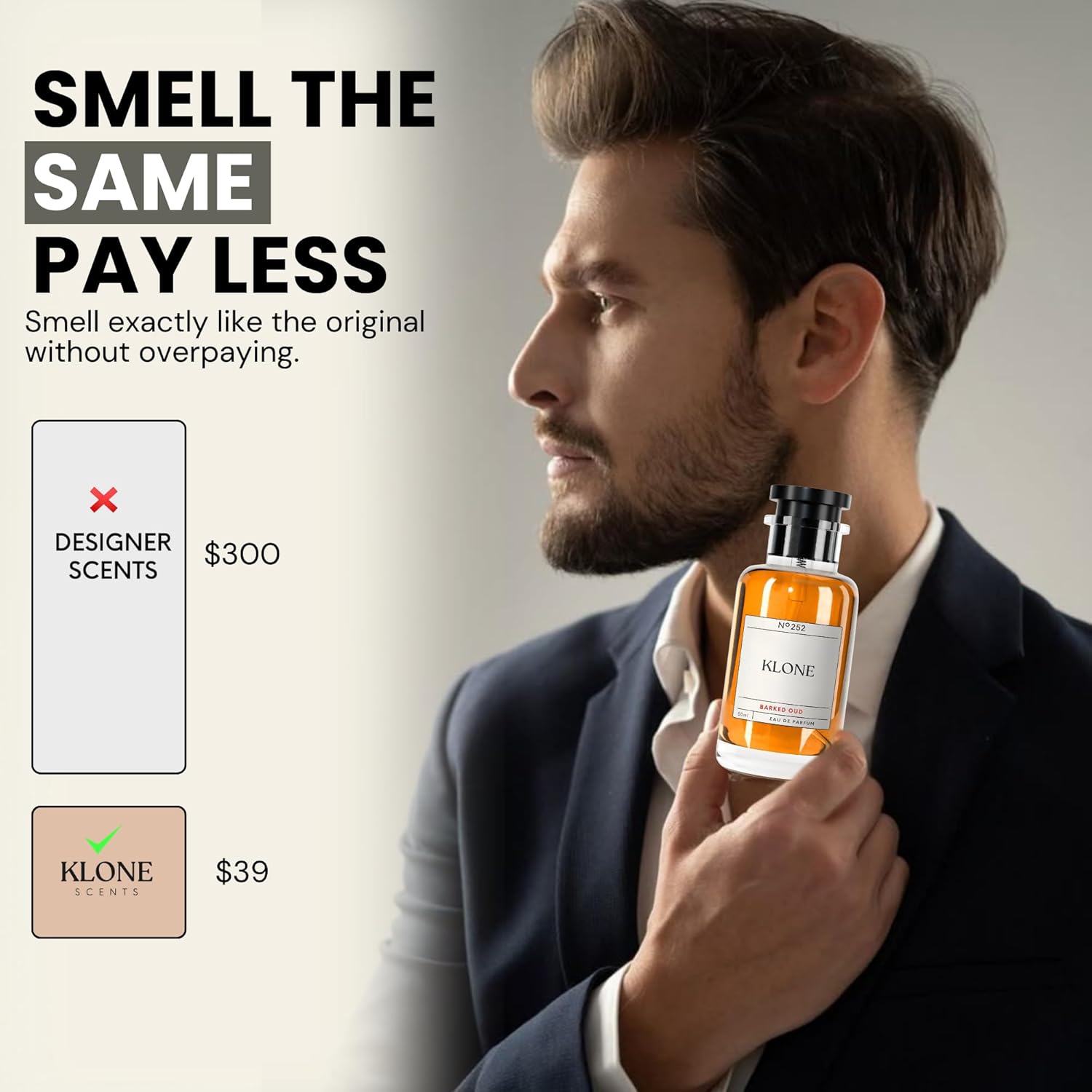 Klone Barked Oud Eau de Parfum Scents (50ml) - Long Lasting Cologne for Men & women Inspired by Oud Wood - Skin Friendly Perfume with Notes of Sandalwood, rosewood & Vanilla - Paraben Free