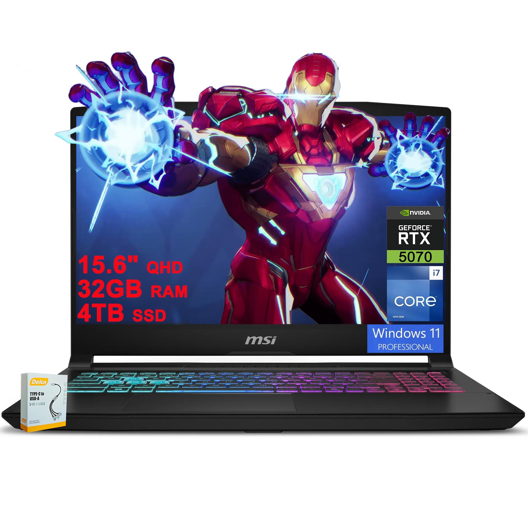 msi Katana 15 HX Gaming Laptop | 15.6" QHD 165Hz 100% DCI-P3 | Intel 16-core i7-14650HX (…