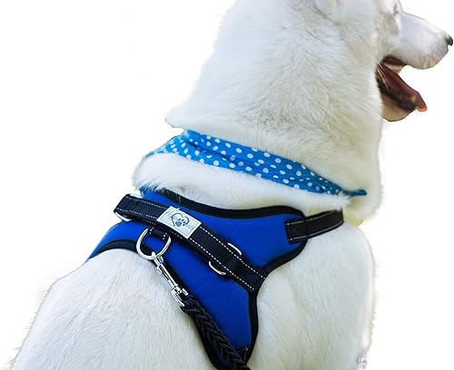 Miniatura 4 de Arnés para perro, sin tirones, sin estrangulamiento, reflectante, ajustable, suave arnés para perro con asa