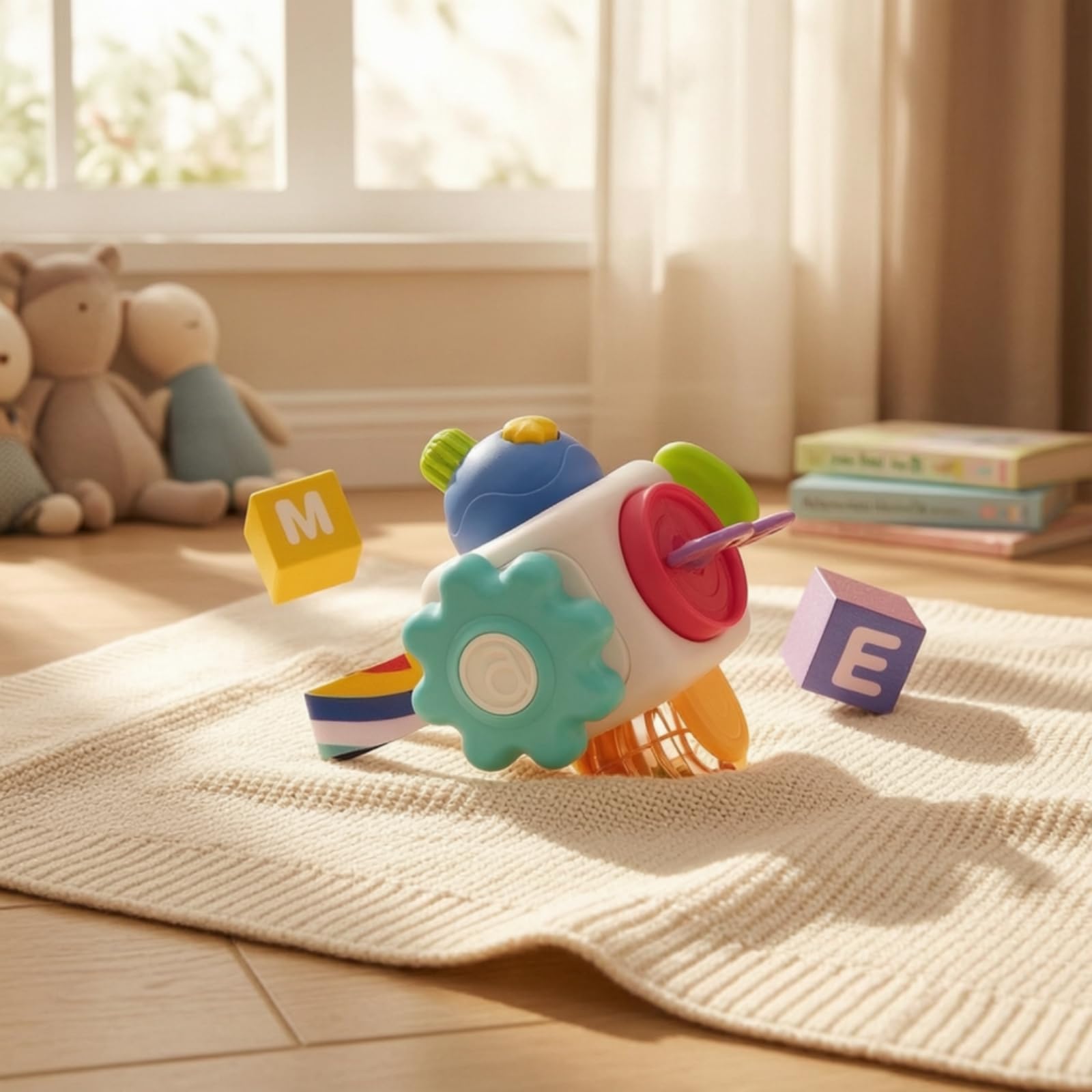Children Busy Board Palla Sensoriale Interattiva Bambini Gioco Educativo Apprendimento Precoce Elementi Rotanti Scorrevoli Spingibili Presa Facile