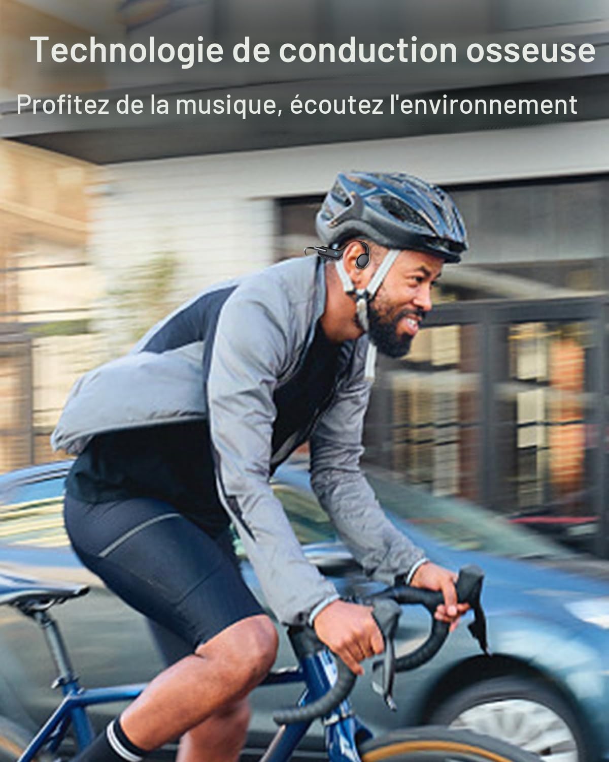 HIFI WALKER Casque à Conduction Osseuse avec Lecteur MP3 Étanche pour Natation IPX8, Écouteurs sans Fil Open-Ear, Bluetooth 5.3 Lecteur de Musique 32 Go pour la Course à Pied, Le vélo