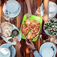 Vista 7 de Bandeja rectangular para servir aperitivo, plato de frutas, ensalada, filete, plato para servir platos para el hogar, restaurante, verde