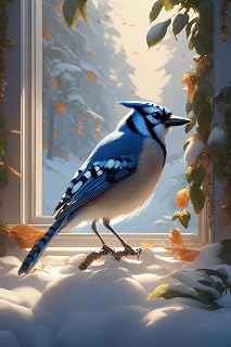 Directo Cute Bird Jigsaw Puzzles 500 Piece for Adults The Blue Jay Plastic Puzzle for Home Decor Zero Dust Easy Storage Fun, Meaningful Gift
