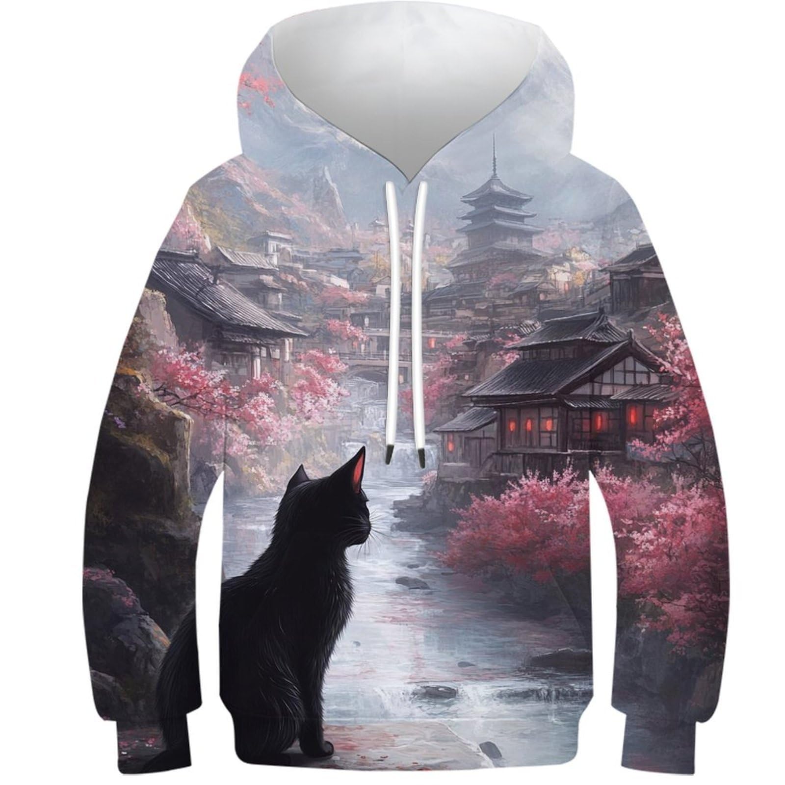 Sweat à Capuche Cherry Blossom Enfant Pull Original 3D Fille Garçon - 8
