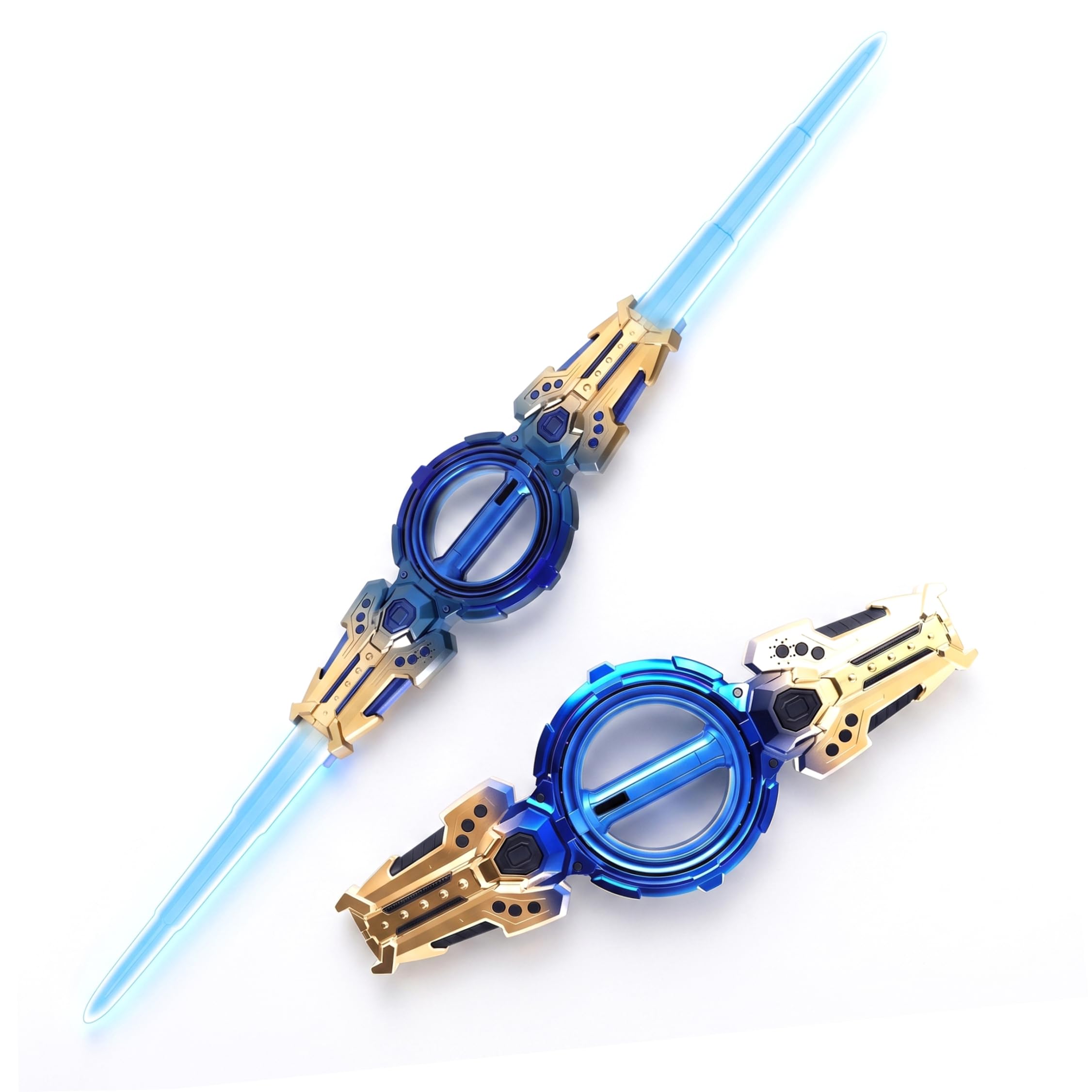 Double Edged Sword|Light up Sword for Kids, Retractable with Sound, Blue