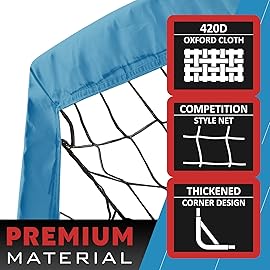 RUNBOW 6x4 ft Portable Kids Soccer Goal for Backyard Practice Soccer Net with Carry Bag (6x4 FT, 2 Pack, Blue Red)
