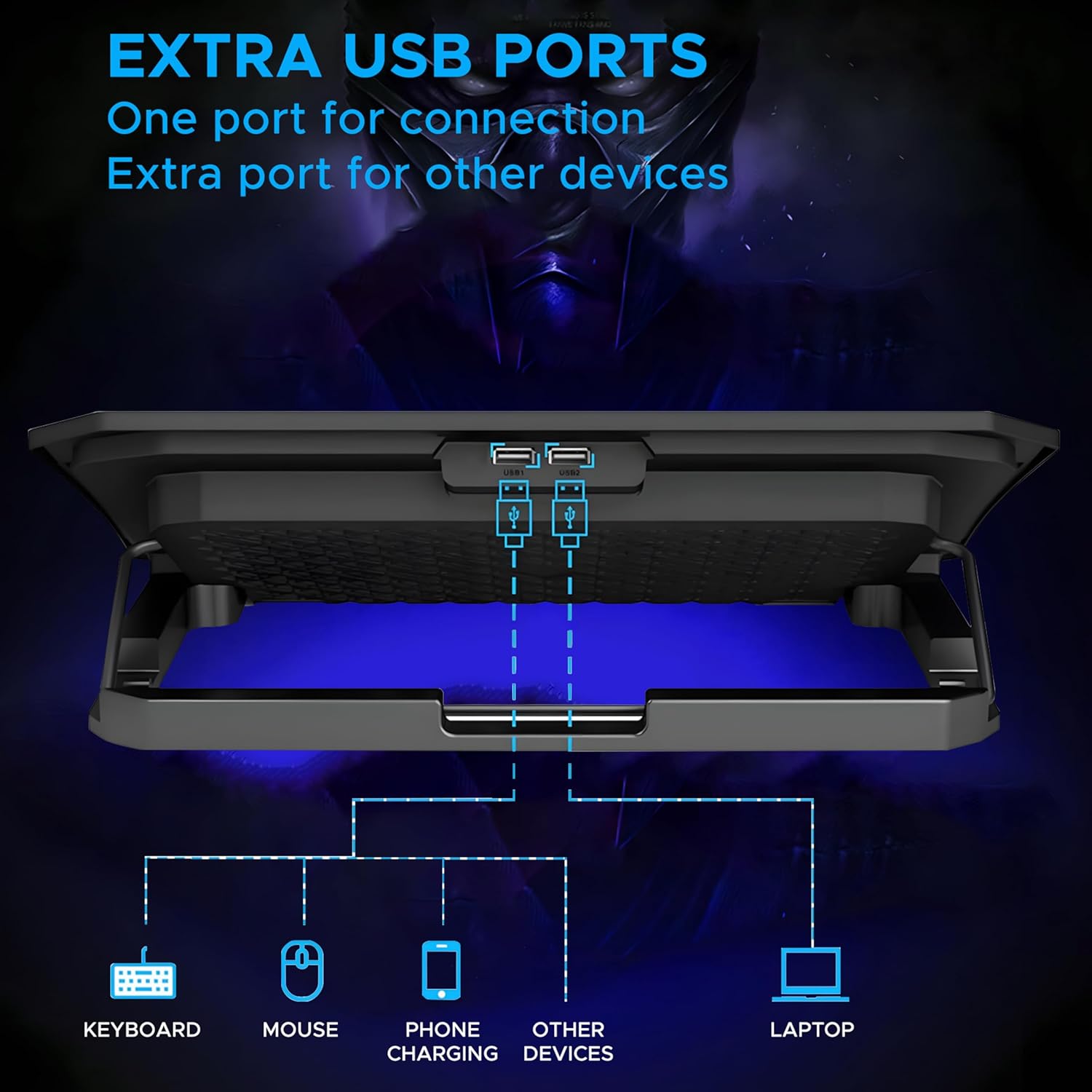 Ant Esports NC210 Gaming Notebook Cooler with 6 Cooling Fans for 10" - 15.6" Laptops, RGB Lights, 2 USB Ports 12 71S8effN7UL. SL1500