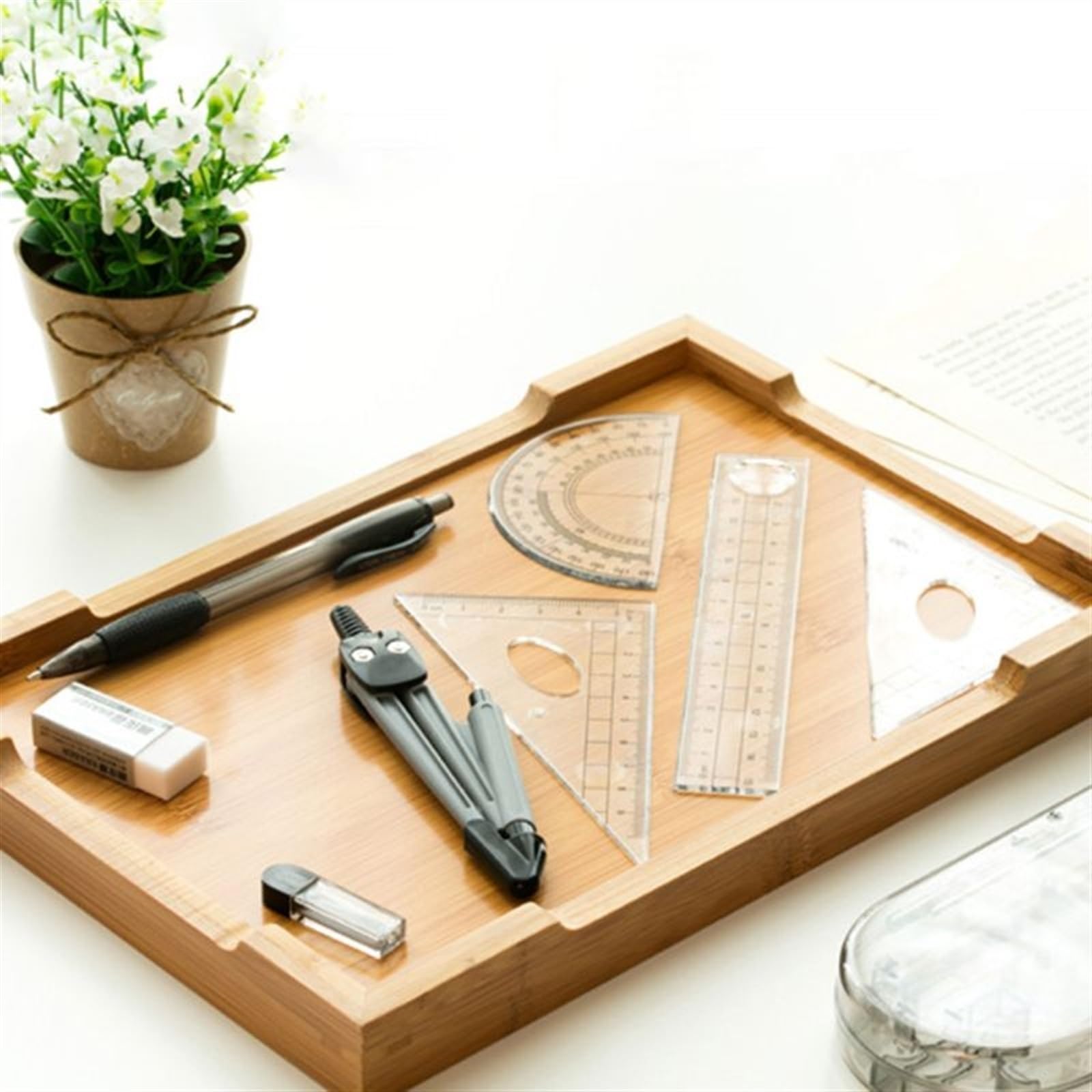 Compasso per geometria, kit di 8 pezzi per matematica e geometria per studenti e disegno tecnico - Compasso per disegno, kit di strumenti di apprendimento matematico di base, strumenti da disegno, se