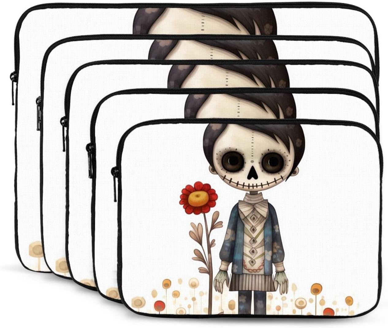 Cartoon Skull Boy Laptop Case Sleeve 13 inch, Shockproof Protective Notebook Case Travel Laptop Bag Briefcase for Men Women Computer Cover Waterproof Computer Carrying Bag image 2
