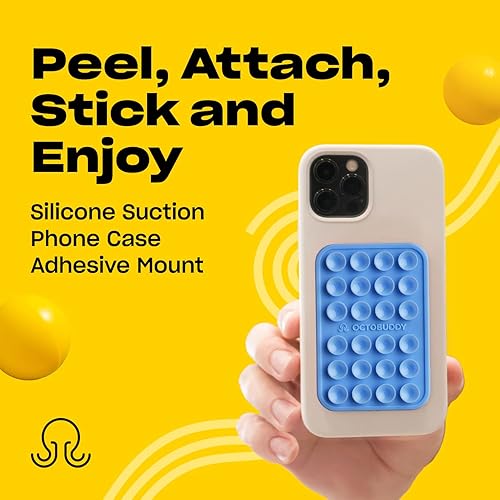 Miniatura 2 de OCTOBUDDY Classic Soporte adhesivo de silicona con succión fuerte para funda de teléfono, manos libres, para selfies y videos, para iPhone y