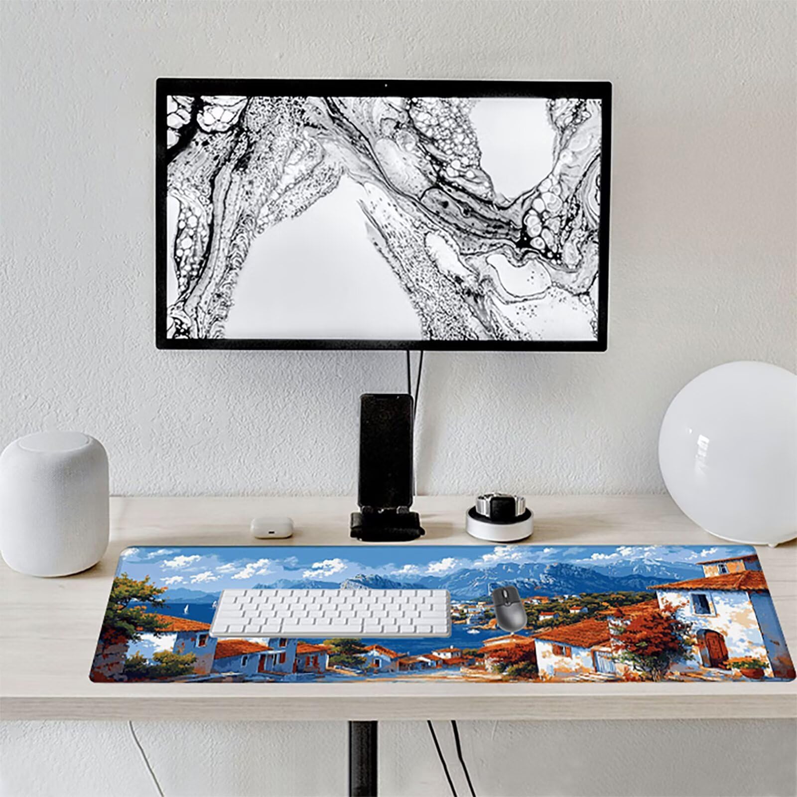 Paisaje Alfombrilla Ratón Gaming XXL 1500x800x3mm, Alfombrilla Gaming Azul Mousepad con Base de Goma Antideslizante, Impermeable Desk Mat para Teclado y Raton, Accesorios Gaming Regalos de Hombre P-C