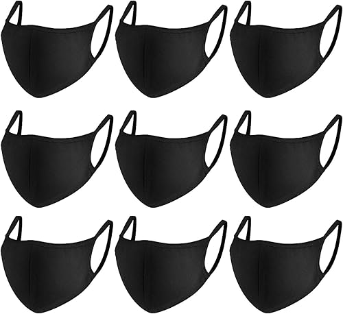CMTK - Máscara facial unisex antipolvo, tela negra, de algodón, lavable, reutilizable, protección contra el polvo, el polen, la caspa de mascotas