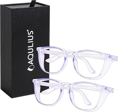 Amazon.com: Paquete de 2 elegantes anteojos de seguridad, antivaho,  resistentes a los arañazos, bloqueo de luz azul, gafas de protección  lateral para mujeres y hombres : Ropa, Zapatos y Joyería