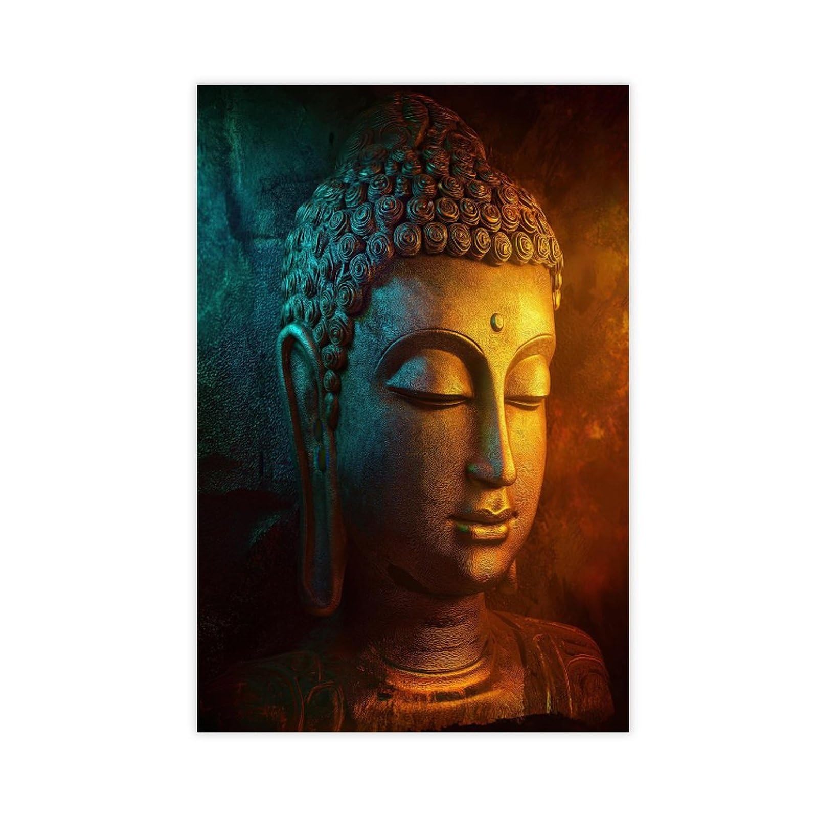 Pyberon Buddha Statue Poster Art Canvas Poster Bedroom Decor Landscape Office Room Decor Gift 24" L X 36" W