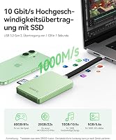 Carcasă ORICO M.2 NVMe hub 6 în 1, 10 Gbps pentru iPhone 17 16 15 Pro Max Plus ProRes, TF SD card, PD 100W, 2230 2242 2260 2280 B și M M-Key AP80F-BK 3