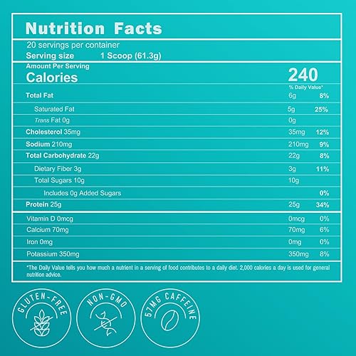 Miniatura 7 de FlavCity Proteína de suero en polvo de vacas alimentadas a pasto - Calabaza Especiada con Latte - 25g de proteína y 57mg de cafeína - Hecho con