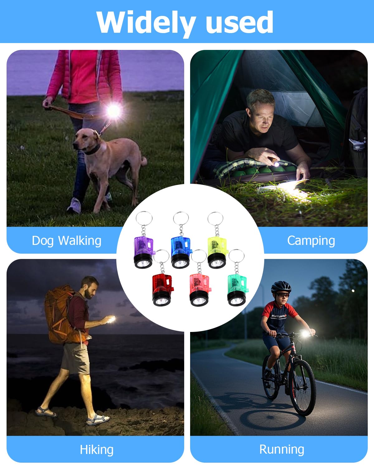 24 Pièces Mini Lampes De Poche Porte-clés Pour Enfant Mini Lampe de Poche LED 4cm Colorée pour Pochettes Surprises, Sacs de Fête, Camping Lecture Cyclisme Barbecue Fête Randonnée Voyage