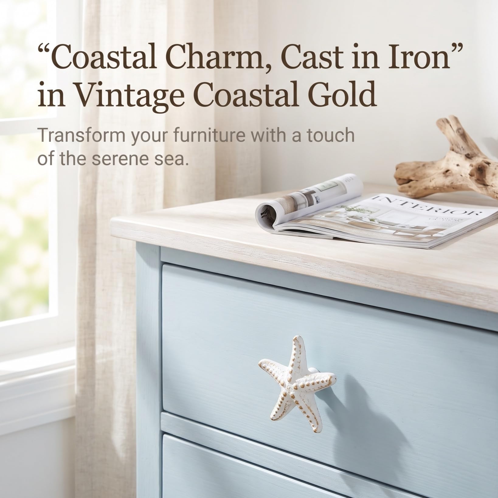 beach theme dresser knobs VOSAREA 2pcs Sea Drawer Coastal Drawer Pulls Ocean Drawer Pulls Nautical Sea Door Handles Cast Iron Knobs for Cabinets (Sea Star) wet24-20 Simple White Wedding Dresses Style:Dresser and are great useful