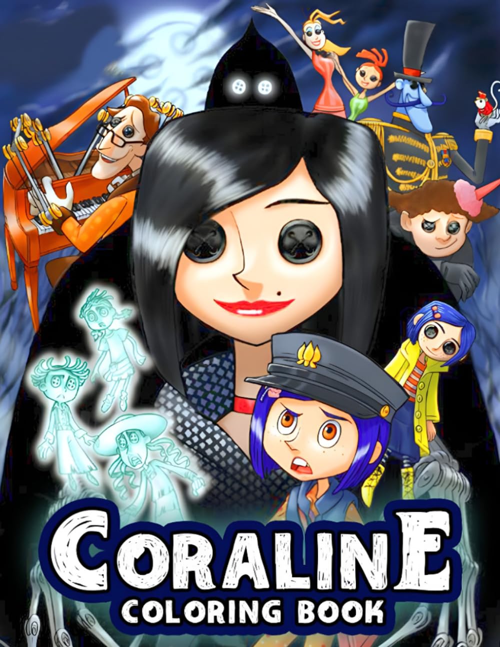 Coloring Book: Fun JUMBO Designs Of Characters for Kids