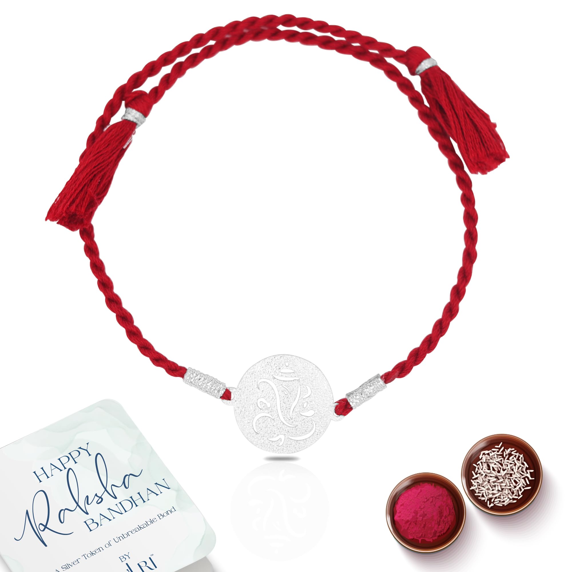 ZULRI 925 Sterling Silver Ganpati Blessings Rakhi For Brother (Boys & Men) Cotton Thread | Rakshbandhan Rakhi With Greeting Card & Roli Chawal and Certificate of Authenticity (B0CCLGSXCK) Amazon Price History, Amazon Price Tracker