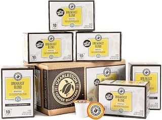 Charleston Coffee Roasters | Specialty Organic, Single Serve Pods | Hand Picked, Premium Slow Roast Beans | Breakfast Blend (60 count)