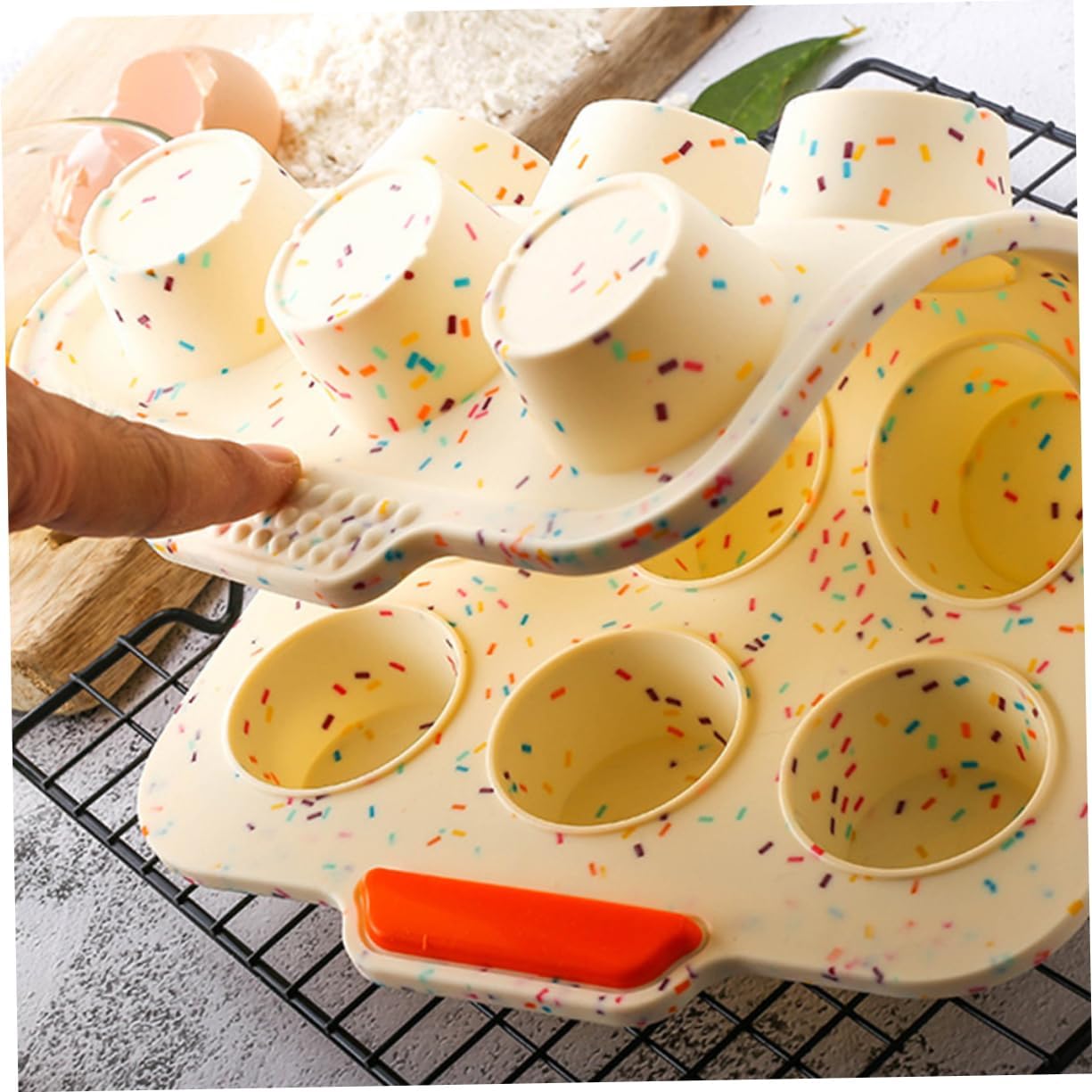 Kichvoe Silicone Bunny Cake Mold for Baking DIY Cookies Pudding Non Stick Cartoon Shape Khaki Color for Pastry Desserts and Creative Cake Making