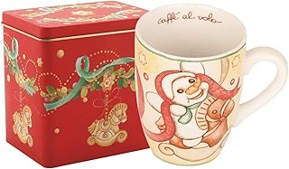 THUN Mug con scatala in Latta Giostra del Natale, Ceramica, Variopinto