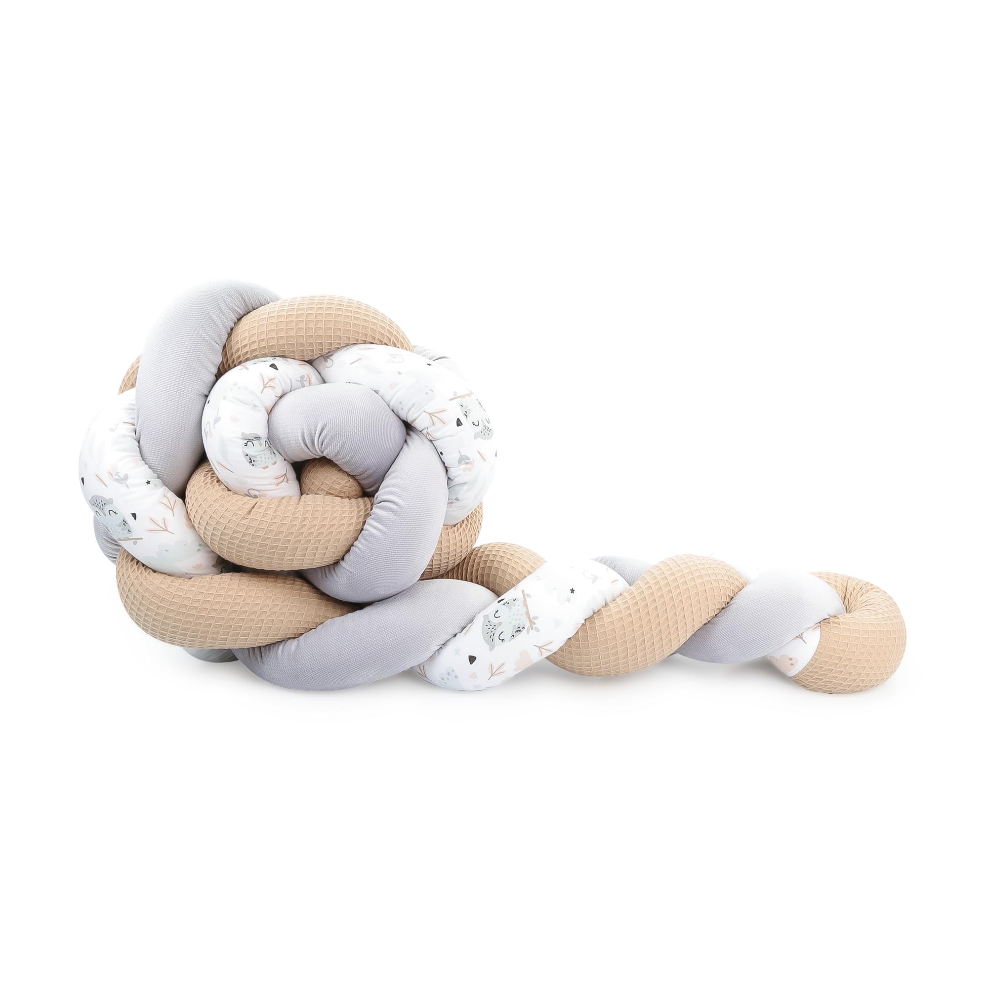 Totsy Baby Cuscino decorazione per bambini 200 cm - soffice cuscino decorativo camera dei bambini cuscino per bambini intrecciato Velluto di cotone Gufi Ombra B