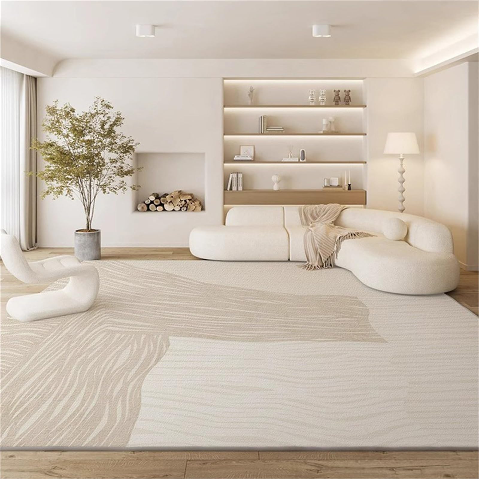 Tapis moderne lavable pour un salon chaleureux et cosy