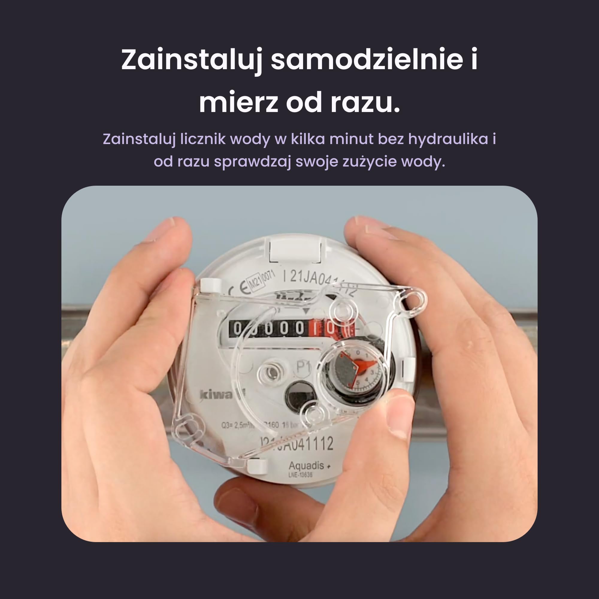 HomeWizard Wodomierze, Wi-Fi, wykrywanie wycieków, monitorowanie aplikacji, do mierników analogowych, USB-C lub bateryjnych, biały