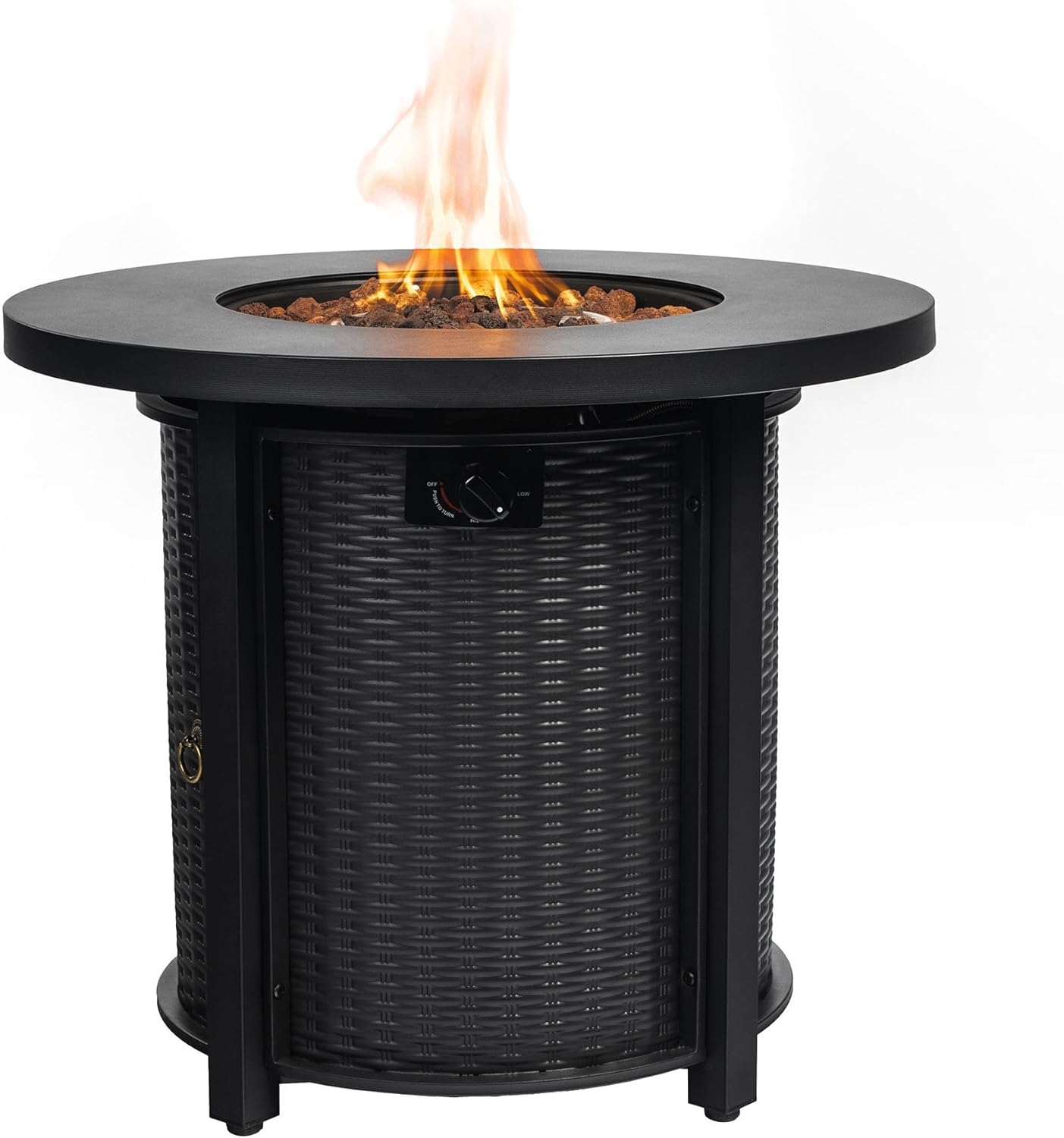 30" Gas Fire Pit Table, 50000 BTU Propane Pits with Steel Li& Piezo Electronic Igniter for Outside, 2 in 1 Firepit Table Gatherings Parties on Patio Deck Garden Backyard (30")