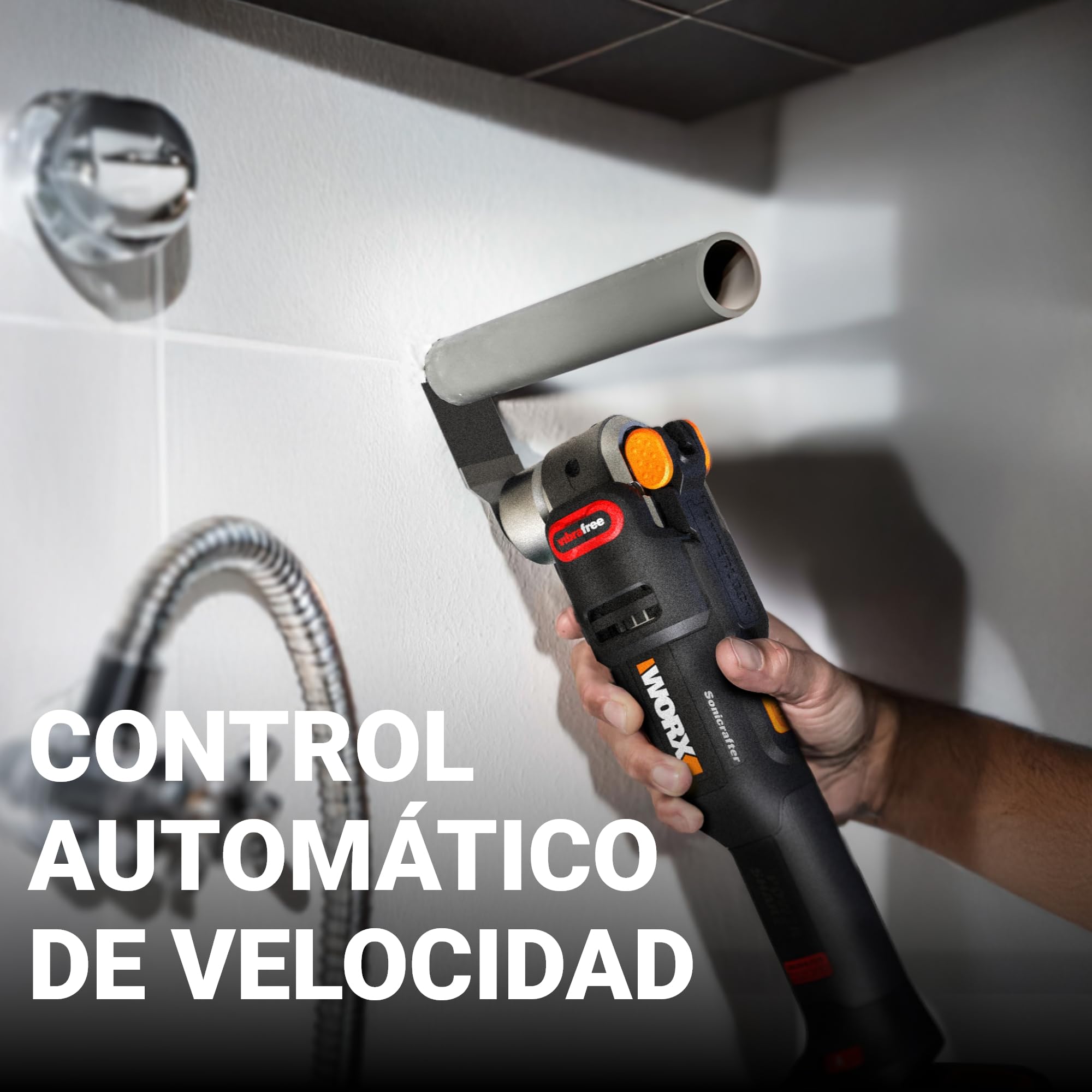 WORX WX698.9 NITRO – Herramienta multifunción inalámbrica 20V, Cortar, serrar, moler, raspar, rascar, sin escobillas, Sistema de fijación universal, 23 accesorios, sin batería ni cargador
