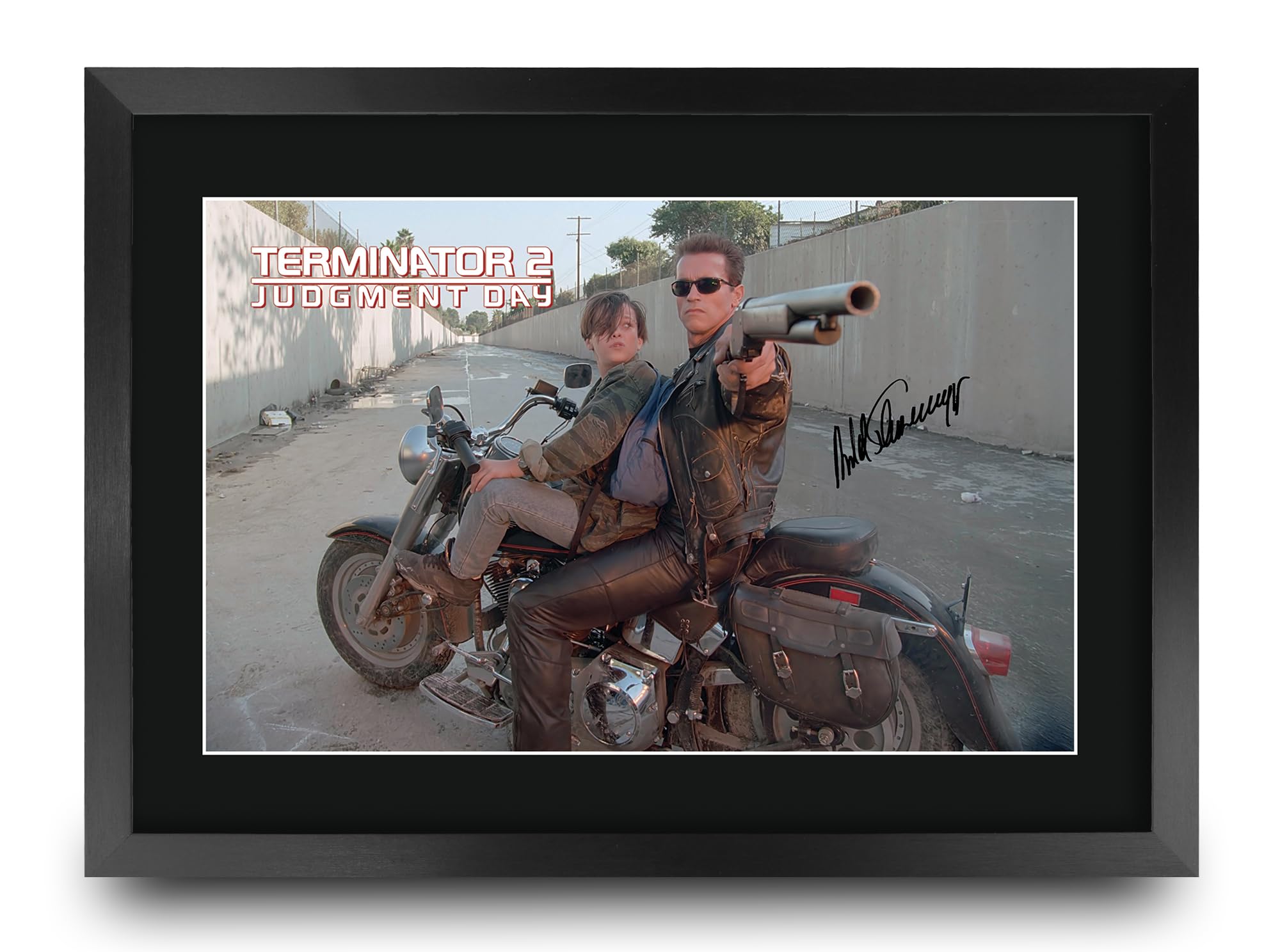 HWC Trading Terminator 2 Scene 1 Gifts Printed Signed Autograph Picture for Movie Memorabilia Fans - A3 Framed