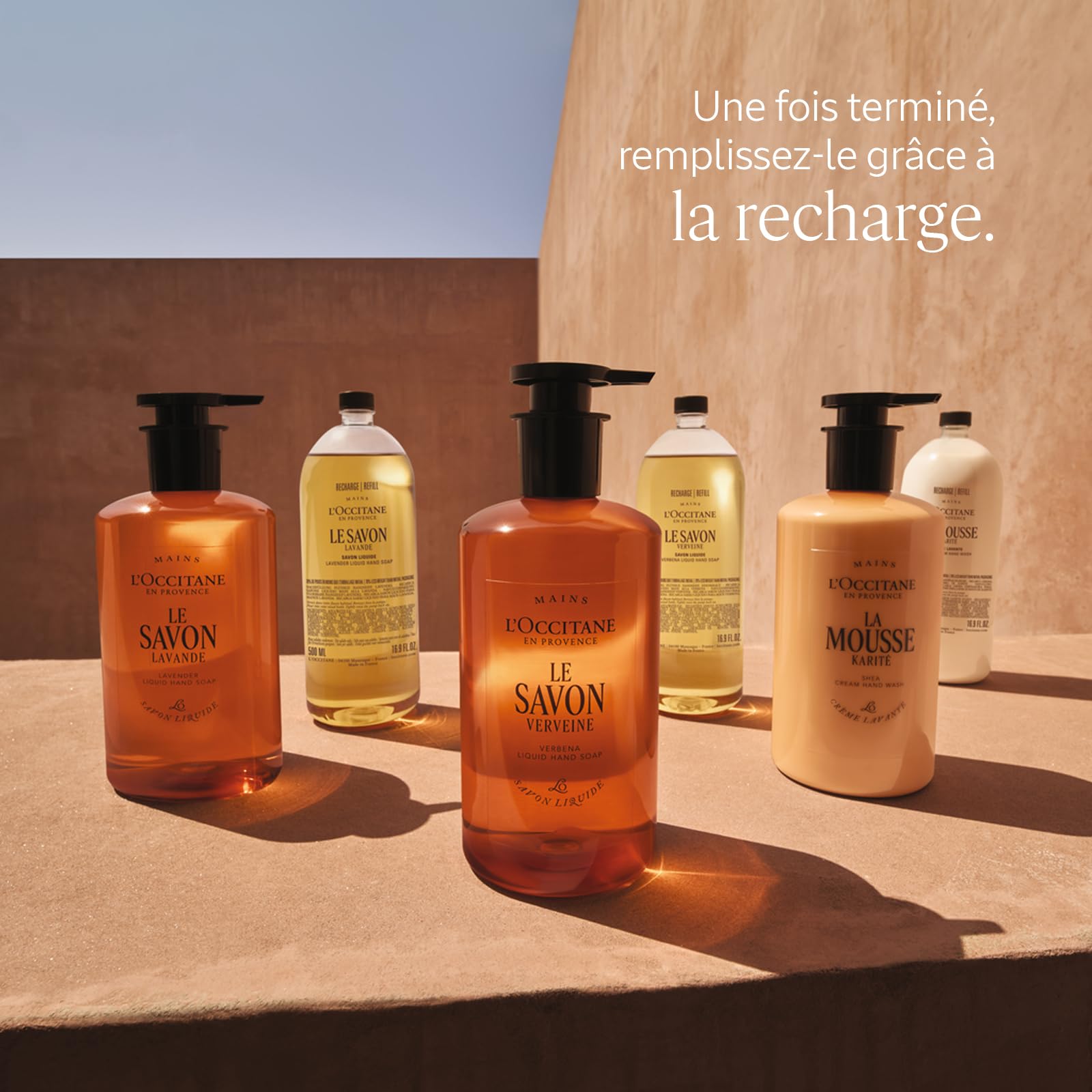 L'OCCITANE - Recharge Savon Liquide Verveine - 500 ml | Tous types de peau - Nettoie en douceur - Notes acidulées et rafraîchissantes - Fabriqué en France