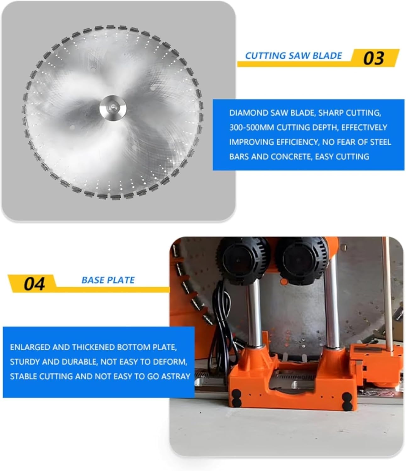Hydraulic Concrete Wall Cutting Machine with Track Saw Kit, Fully Automatic Electric Wall Saw for Reinforced Concrete, Industrial-Grade Cutting Equipment with Accessories