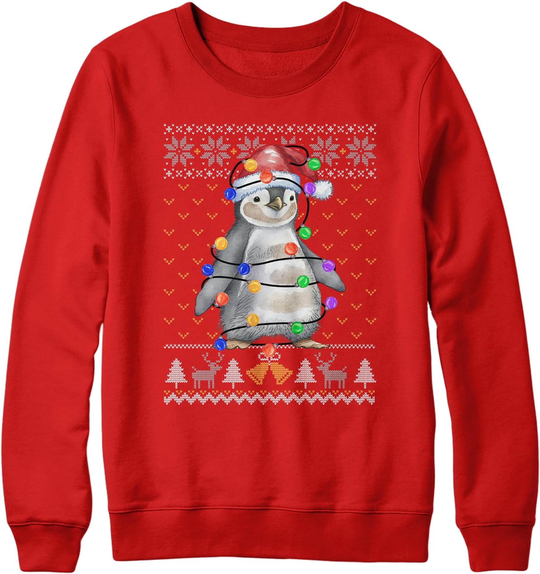 Purple Print HousePenguin Christmas Kids Sweatshirt School Xmas Jumper Day Boy Girl Sweater Santa