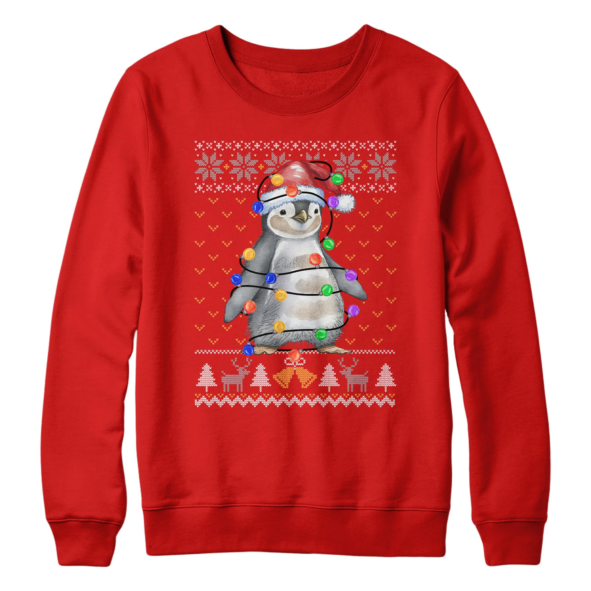 Purple Print HousePenguin Christmas Kids Sweatshirt School Xmas Jumper Day Boy Girl Sweater Santa