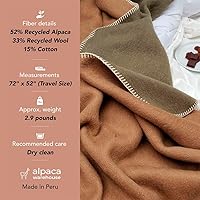 Vista 33 de Thick Alpaca Wool Blanket – Heavyweight Alpaca Wool Blanket for Camping Outdoors or Using Indoors Soft Peruvian Alpaca Wool Blankets