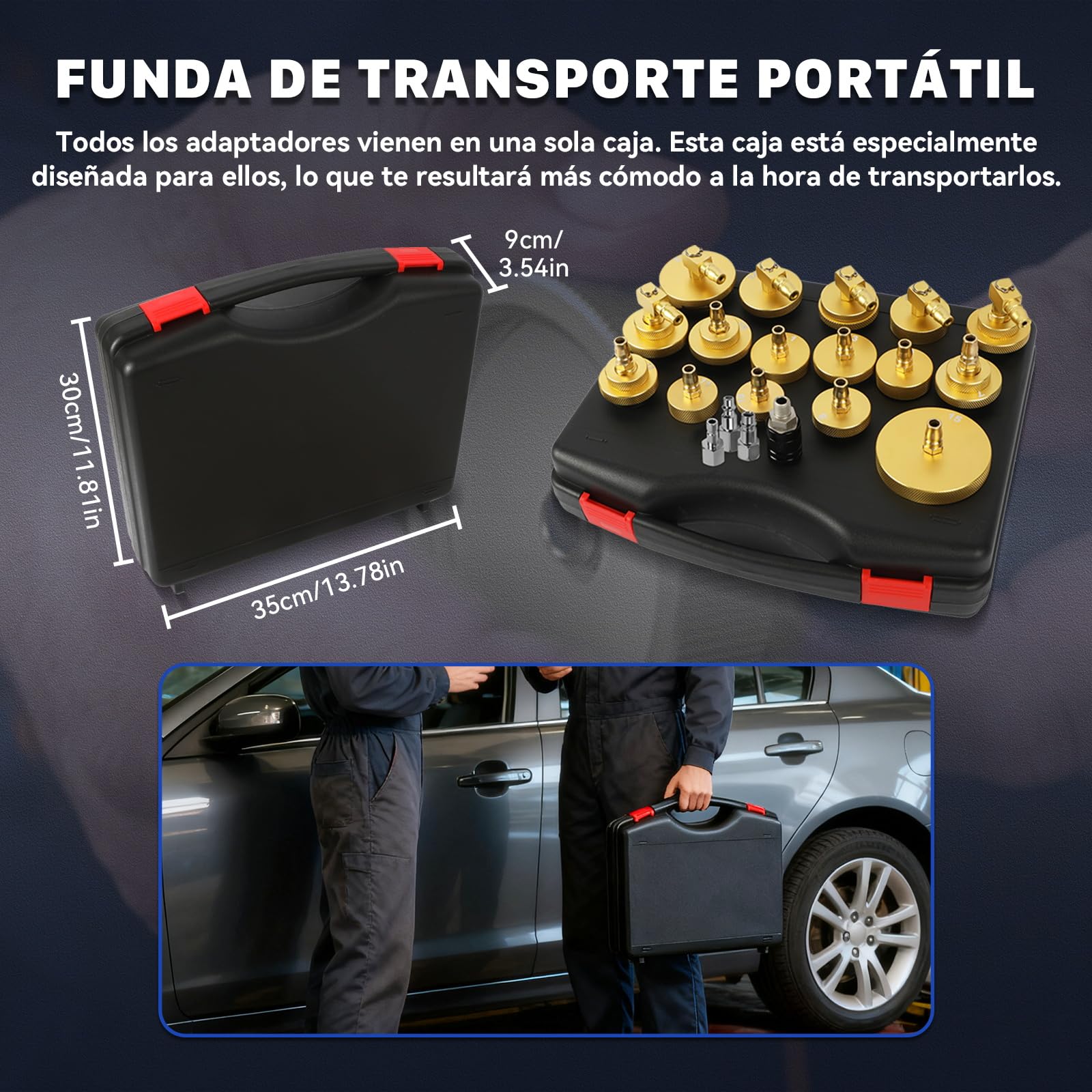 AUTOOL Kit di spurgo per cilindro principale, 20 pezzi, per spurgo della pressione dei freni, adattatori per lo spurgo del liquido dei freni, per la maggior parte dei veicoli