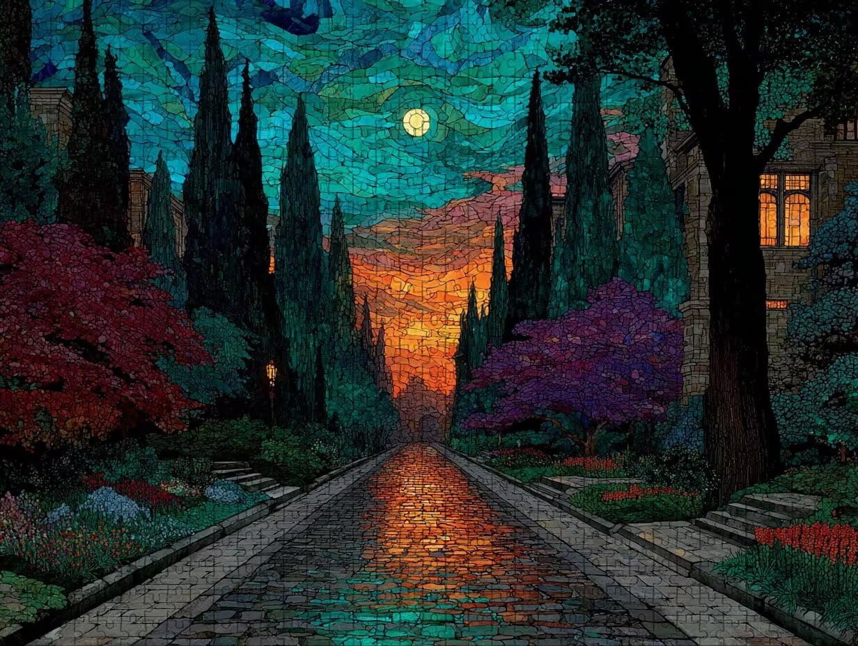 Vue De La Rue Puzzle 2000 pièces Adultes, Puzzle Bois 99x70cm, Adultes Jeu éducatif Défi énigme avec Une Boîte d'emballage Exquise, Jeu Relaxant Détente Collection, Cadeau Fille, (Arbre) 3-2922
