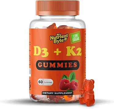 Vitamin D3 K2 Gummies   4000 IU D3 + 100 mcg K Blend   Immune & Bone Support   Vegan, Non-GMO & Gluten-Free   60 Berry-Flavored Gummies for Adults & Childern